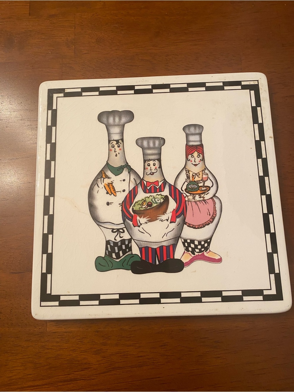 Fat Chef Ceramic Trivet. Size 8X8.